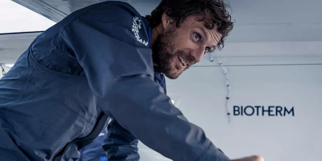 Paul Meilhat à bord de son IMOCA Biotherm