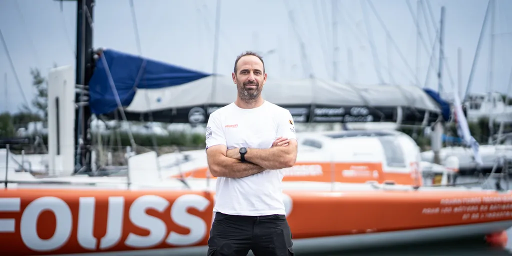 LORIENT, FRANCE - AUGUST 30, 2024 : Foussier skipper Sébastien Marsset (FRA) is pictured on August 30, 2024 in Lorient, France - Photo by Marin LE ROUX - polaRYSE