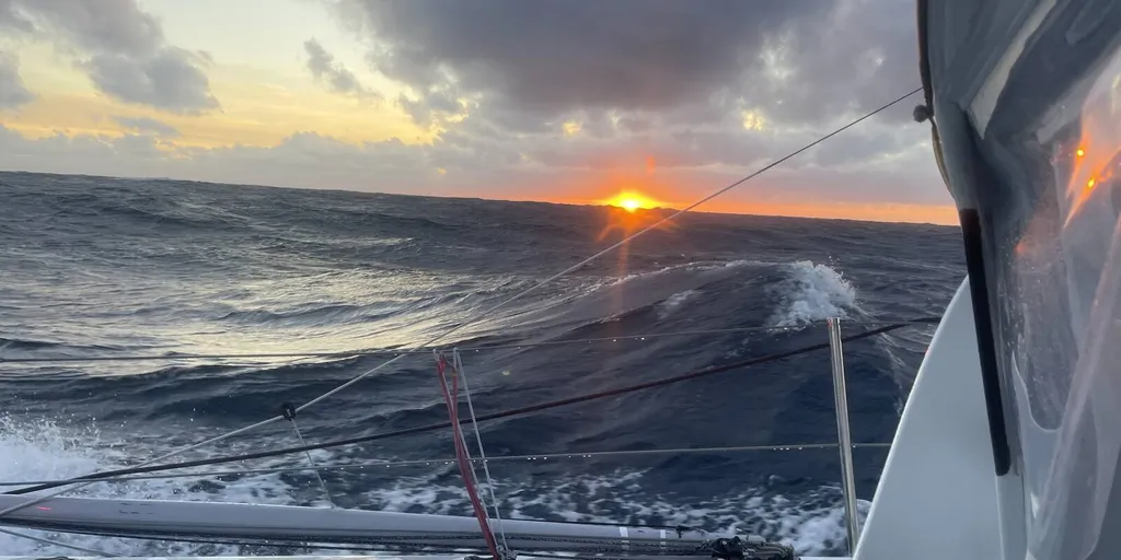 RACE, NOVEMBER 12, 2024 : Photo sent from the boat MACSF during the Vendee Globe sailing race on November 12, 2024. (Photo by skipper Isabelle Joschke)