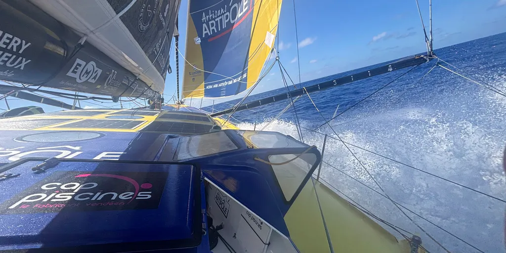 RACE, NOVEMBER 25, 2024 : Photo sent from the boat La Mie Caline during the Vendee Globe sailing race on November 25, 2024. (Photo by skipper Arnaud Boissières)