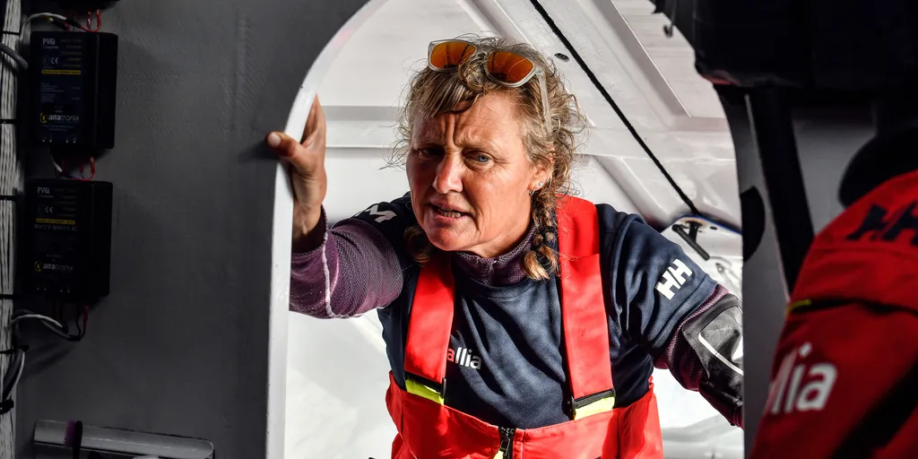 FASTNET race - JULY 22, 2023 : Medallia skipper Pip Hare (GBR) is photographed racing onboard on July 22, 2023 off unknown - Photo by James Tomlinson