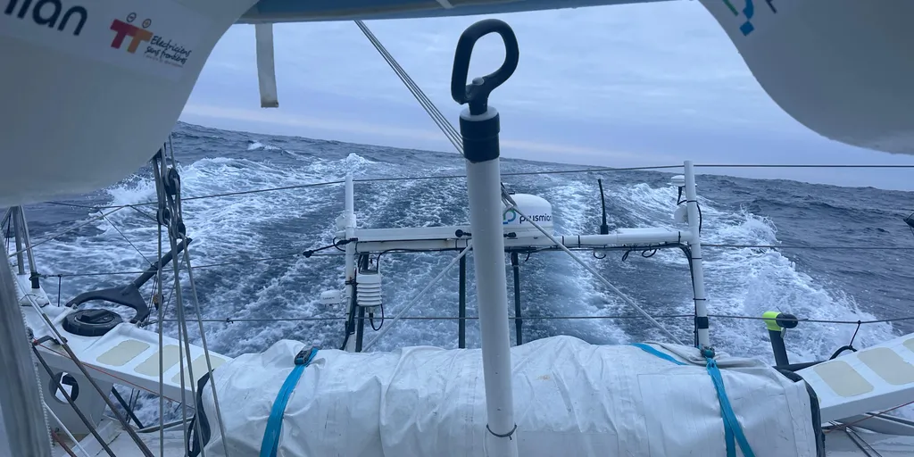 RACE, DECEMBER 20, 2024 : Photo sent from the boat Prysmian during the Vendee Globe sailing race on December 20, 2024. (Photo by skipper Giancarlo Pedote)