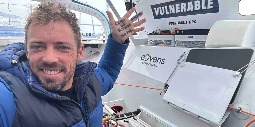 COURSE, 27 DÉCEMBRE 2024 : Photo envoyée depuis le bateau VULNERABLE skipper Thomas Ruyant (FRA) lors de la course à la voile du Vendée Globe le 27 décembre 2024. (Photo du skipper Thomas Ruyant) Cap Horn