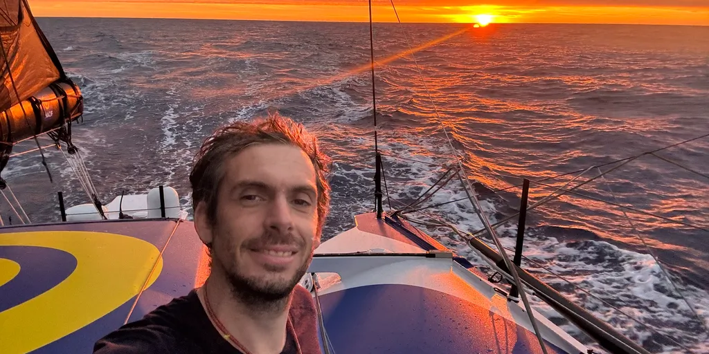 RACE, DECEMBER 29, 2024 : Photo sent from the boat MACIF Santé Prévoyance during the Vendee Globe sailing race on December 29, 2024. (Photo by skipper Charlie Dalin)