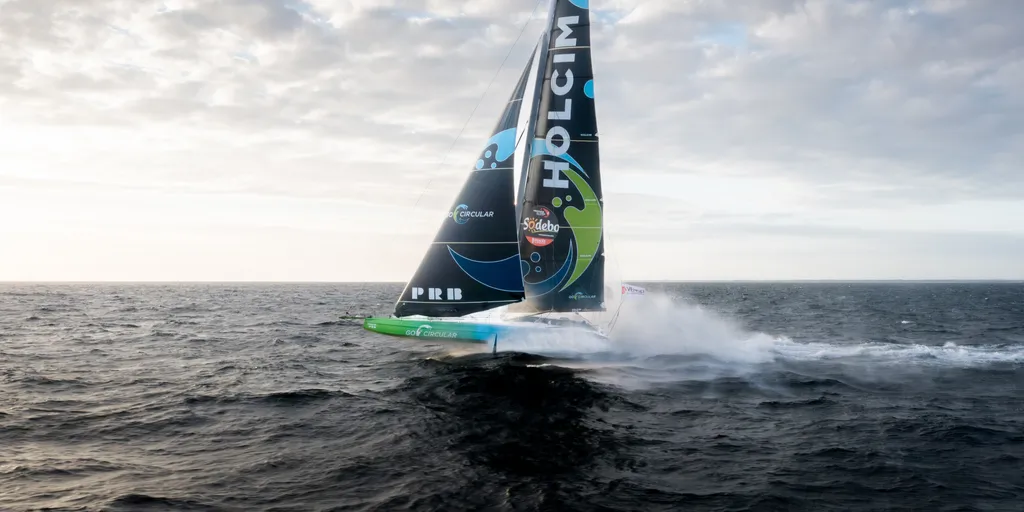 LORIENT, FRANCE - SEPTEMBER 5, 2024 : Holcim - PRB skipper Nicolas Lunven (FRA) is pictured training on September 5, 2024 off Lorient, France - Photo by Adrien Nivet / Polaryse