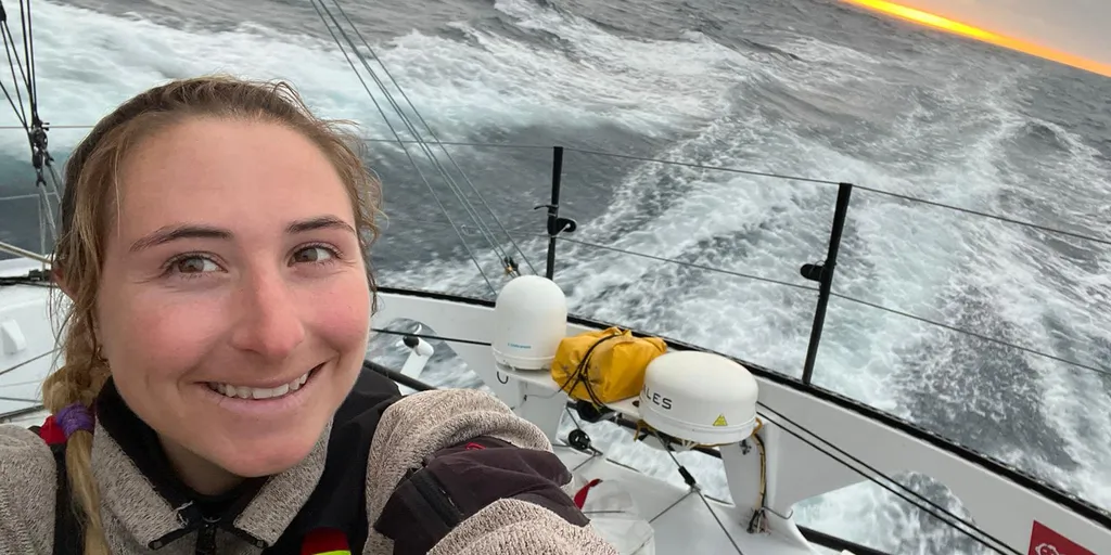 RACE, DECEMBER 30, 2024 : Photo sent from the boat DeVenir during the Vendee Globe sailing race on December 30, 2024. (Photo by skipper Violette Dorange)
