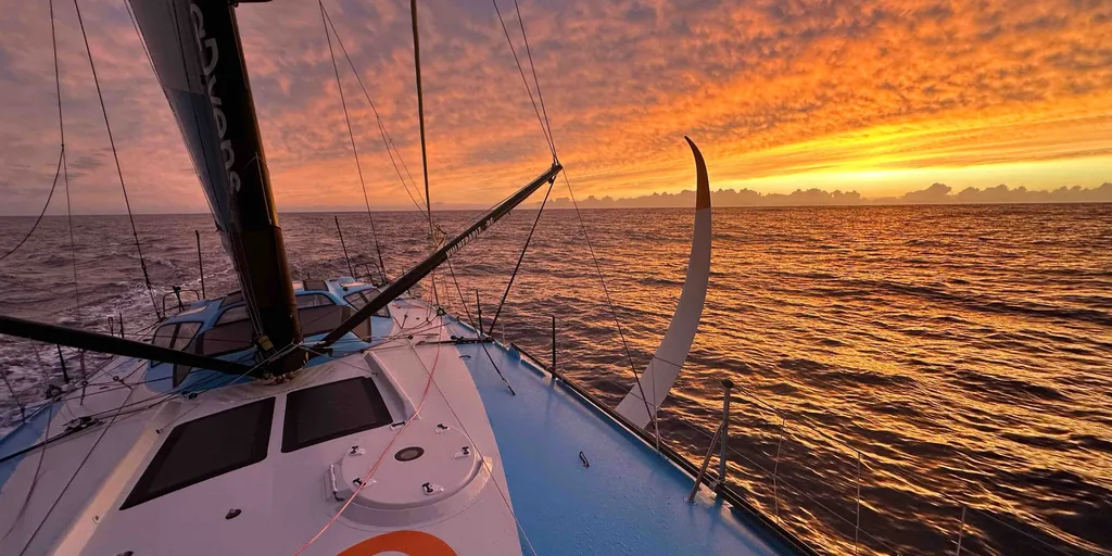 RACE, DECEMBER 05, 2024 : Photo sent from the boat VULNERABLE skipper Thomas Ruyant (FRA) during the Vendee Globe sailing race on December 06, 2024. (Photo by skipper Thomas Ruyant)
Sunset
