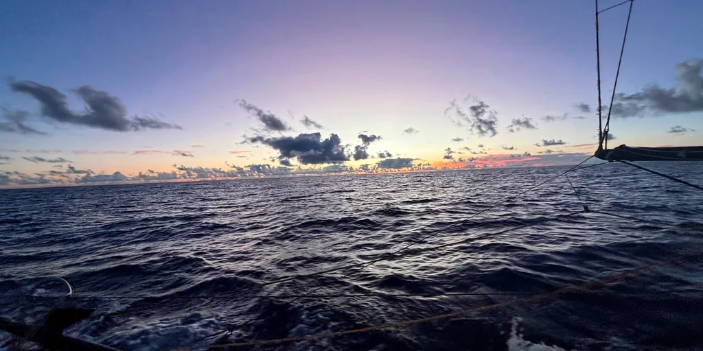 COURSE, 21 JANVIER 2025 : Photo envoyée depuis le bateau La Mie Caline lors de la course à la voile du Vendée Globe le 21 janvier 2025. (Photo du skipper Arnaud Boissières)