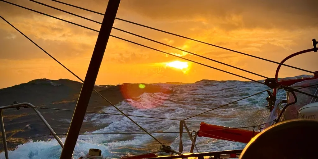 RACE, DECEMBER 28, 2024 : Photo sent from the boat Singchain Team Haikou during the Vendee Globe sailing race on December 28, 2024. (Photo by skipper Jingkun Xu)