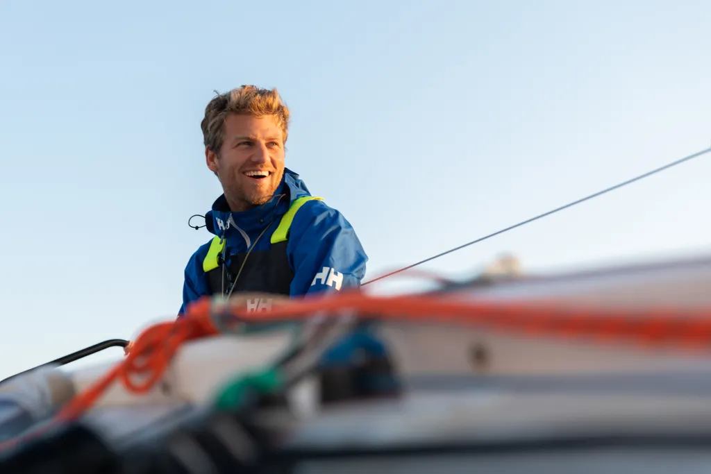 LORIENT, FRANCE - JULY 14, 2018 : Monnoyeur - Duo for a Job skipper Benjamin Ferré (FRA) is pictured during training, on July 14, 2018 in Lorient, France. (Photo by Lou Kevin Roquais)
