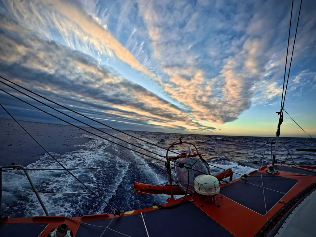 RACE, DECEMBER 03, 2024 : Photo sent from the boat Singchain Team Haikou during the Vendee Globe sailing race on December 03, 2024. (Photo by skipper Jingkun Xu)