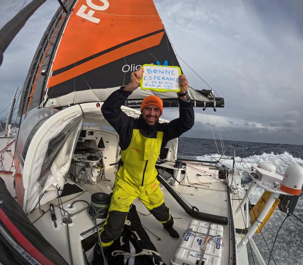COURSE, 05 DÉCEMBRE 2024 : Photo envoyée depuis le bateau FOUSSIER lors de la course à la voile du Vendée Globe le 05 décembre 2024. (Photo du skipper Sébastien Marsset) Cap de Bonne Espérance