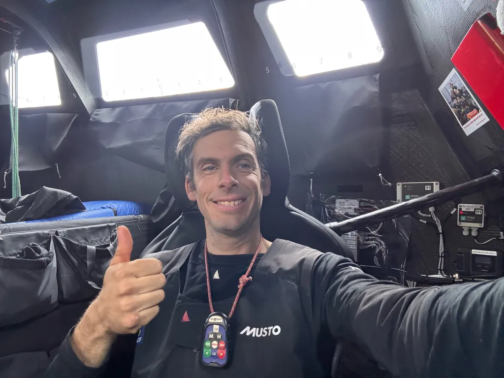 COURSE, 12 DÉCEMBRE 2024 : Photo envoyée depuis le bateau MACIF Santé Prévoyance lors de la course à la voile du Vendée Globe le 12 décembre 2024. (Photo du skipper Charlie Dalin)