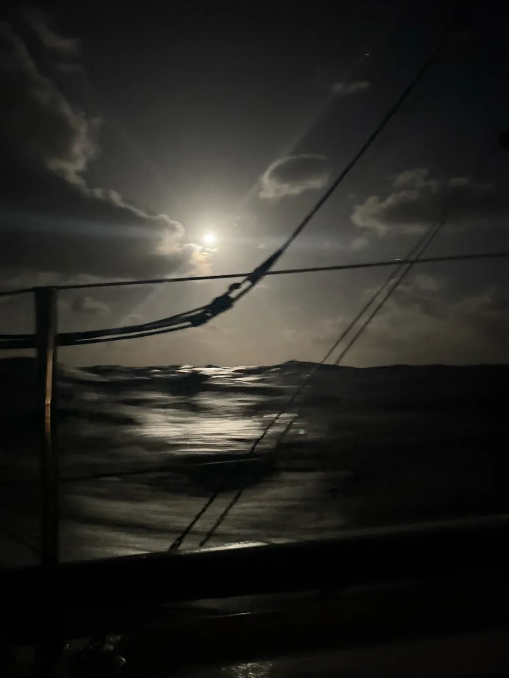 RACE, DECEMBER 16, 2024 : Photo sent from the boat DMG MORI Global One during the Vendee Globe sailing race on December 16, 2024. (Photo by skipper Kojiro Shiraishi)