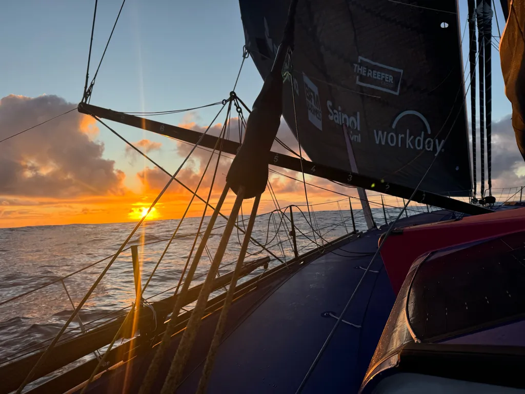 22 DÉCEMBRE 2024 : Photo envoyée depuis le bateau STAND AS ONE - Altavia lors de la course à la voile du Vendée Globe le 22 décembre 2024. (Photo du skipper Eric Bellion)