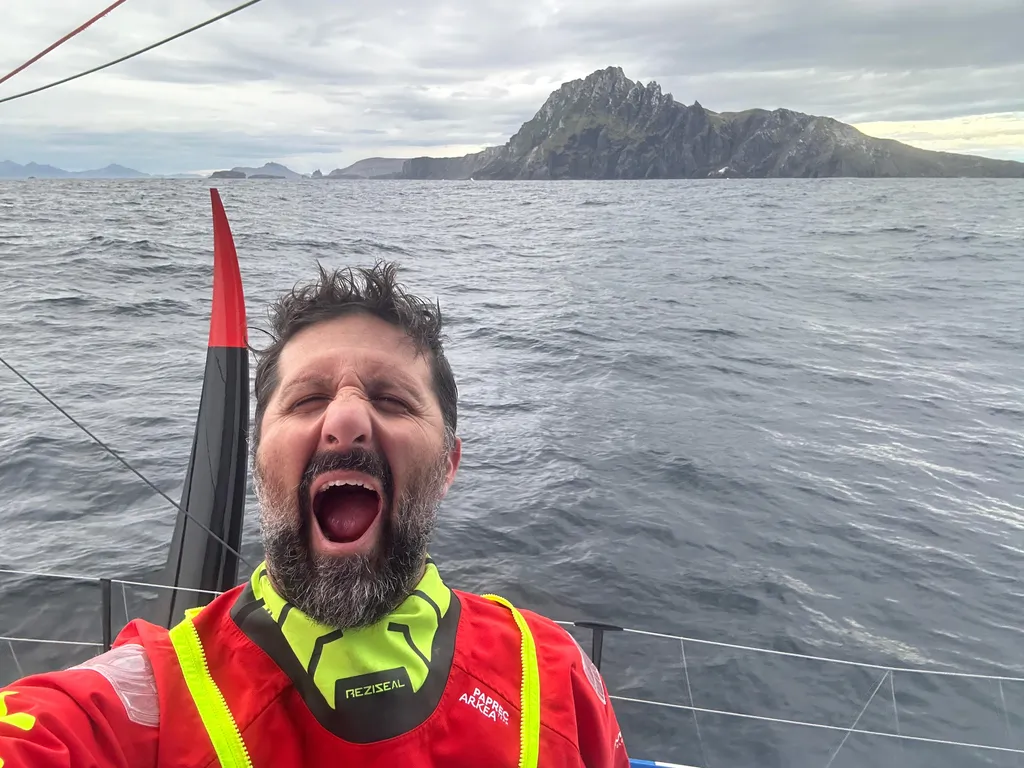RACE, DECEMBER 23, 2024 : Photo sent from the boat PAPREC ARKÉA during the Vendee Globe sailing race on December 23, 2024. (Photo by skipper Yoann Richomme)
Rounding Cape Horn