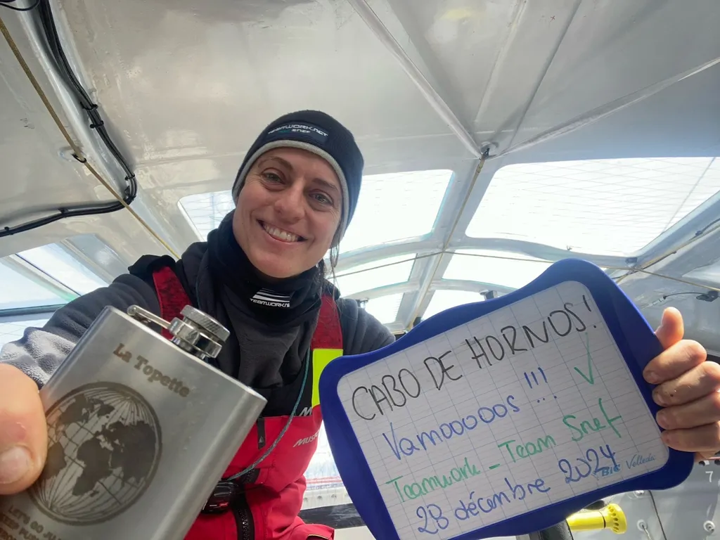 RACE, DECEMBER 28, 2024 : Photo sent from the boat TeamWork - Team Snef during the Vendee Globe sailing race on December 28, 2024. (Photo by skipper Justine Mettraux)
Cape Horn