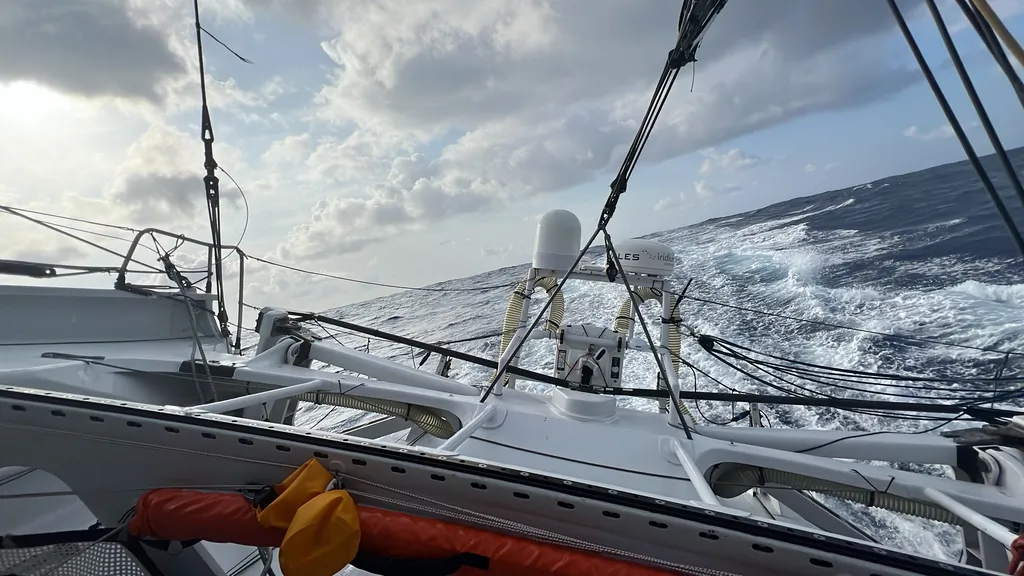 RACE, JANUARY 12, 2025 : Photo sent from the boat VULNERABLE SG during the Vendee Globe sailing race on January 12, 2025. (Photo by skipper Sam Goodchild)
