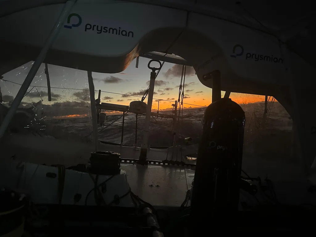 COURSE, 15 JANVIER 2025 : Photo envoyée depuis le bateau Prysmian lors de la course à la voile du Vendée Globe le 15 janvier 2025. (Photo du skipper Giancarlo Pedote)