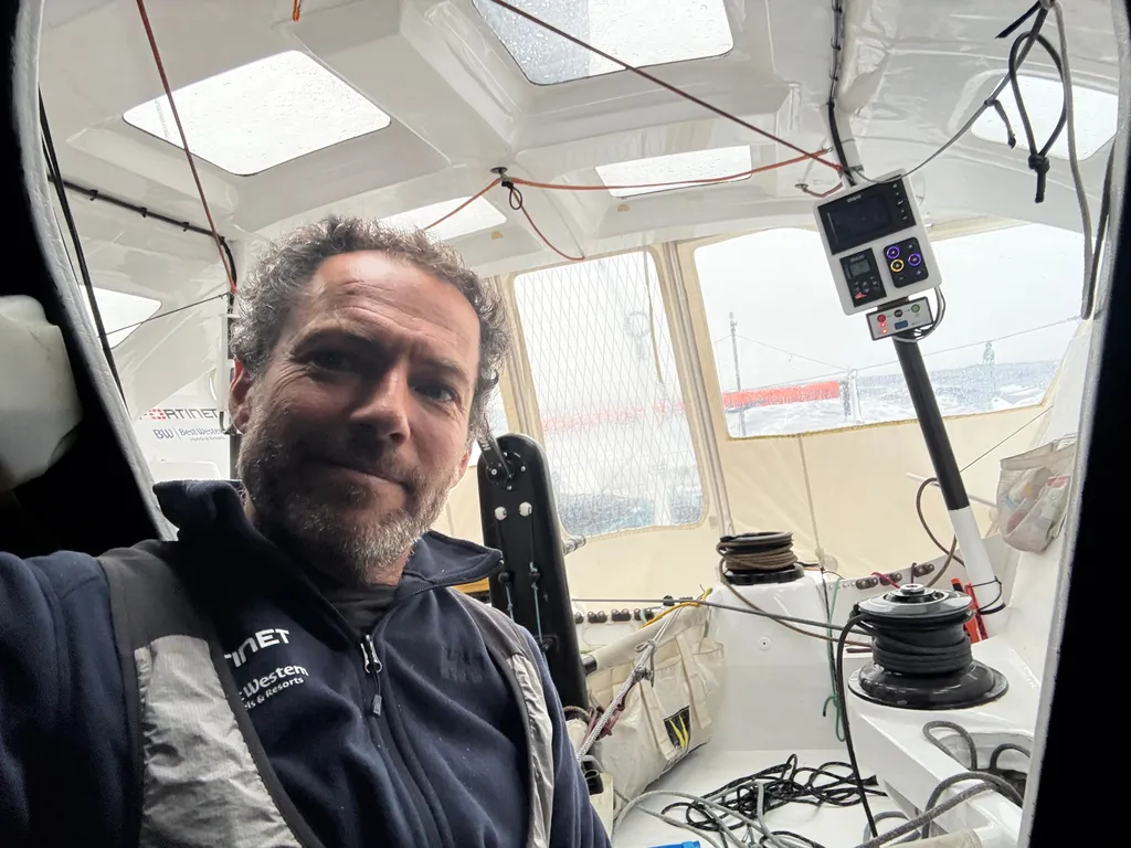 RACE, JANUARY 30, 2025 : Photo sent from the boat Fortinet - Best Western during the Vendee Globe sailing race on January 30, 2025. (Photo by skipper Romain Attanasio)