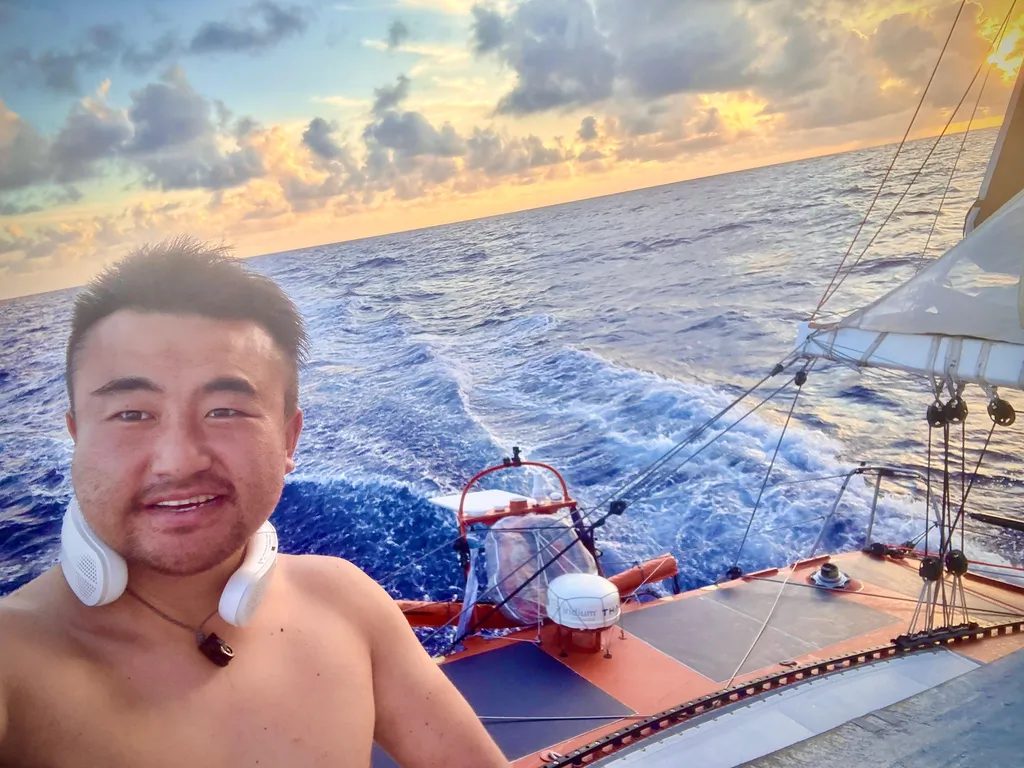 COURSE, 30 JANVIER 2024 : Photo envoyée depuis le bateau Singchain Team Haikou lors de la course à la voile du Vendée Globe le 30 janvier 2024. (Photo du skipper Jingkun Xu)