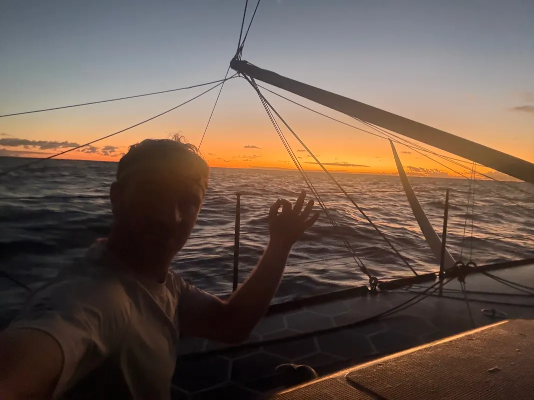 RACE, NOVEMBER 18, 2024 : Photo sent from the boat GUYOT Environnement - Water Family during the Vendee Globe sailing race on November 18, 2024. (Photo by skipper Benjamin Dutreux)