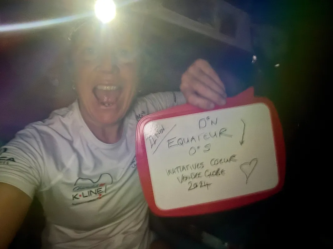 22 NOVEMBRE 2024 : Photo envoyée depuis le bateau Initiatives-Coeur lors de la course à la voile du Vendée Globe le 21 novembre 2024. (Photo du skipper Sam Davies) Equateur