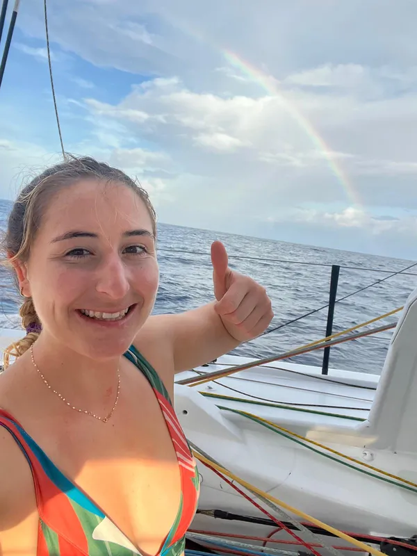 RACE, NOVEMBER 22, 2024 : Photo sent from the boat DeVenir during the Vendee Globe sailing race on November 22, 2024. (Photo by skipper Violette Dorange)
