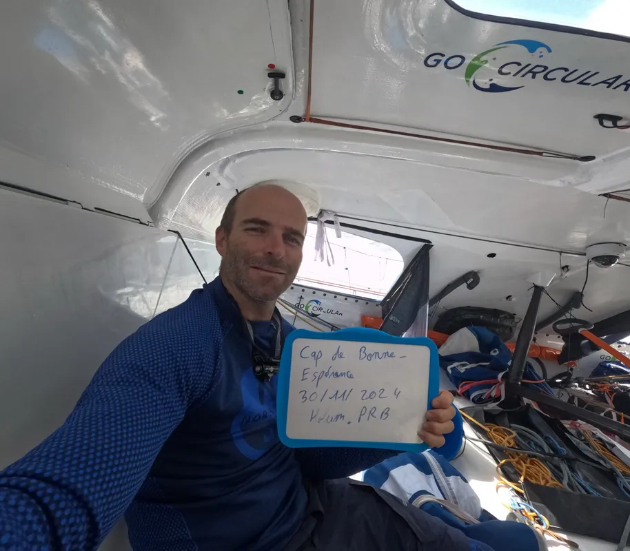 30 NOVEMBRE 2024 : Photo envoyée depuis le bateau HOLCIM - PRB lors de la course à la voile du Vendée Globe le 30 novembre 2024. (Photo du skipper Nicolas Lunven) Cap de Bonne Espérance