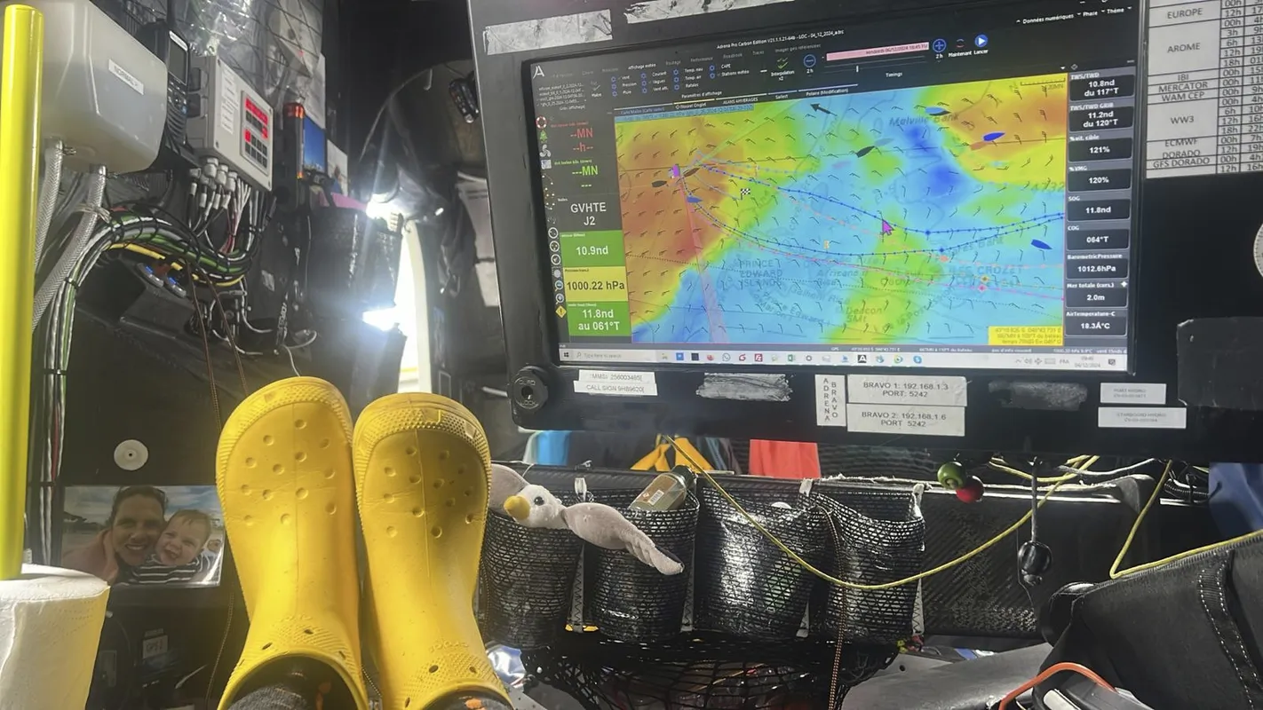 RACE, DECEMBER 04, 2024 : Photo sent from the boat L’Occitane en Provence during the Vendee Globe sailing race on December 04, 2024. (Photo by skipper Clarisse Crémer)