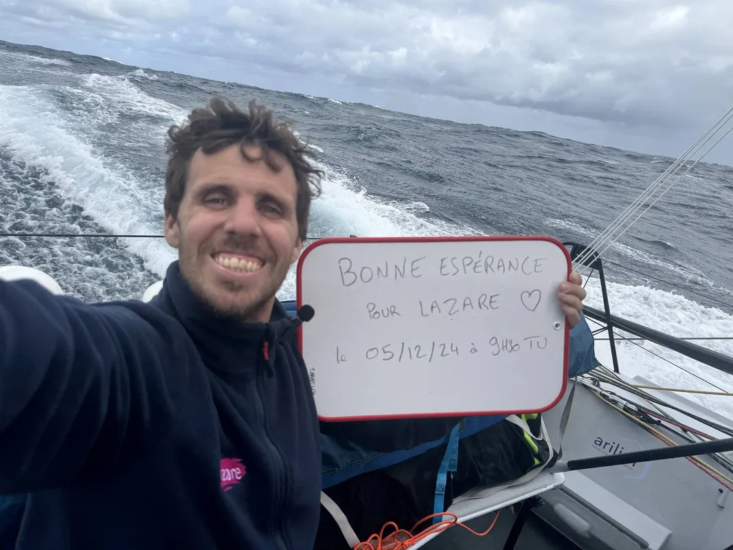 COURSE, 05 DÉCEMBRE 2024 : Photo envoyée depuis le bateau Lazare lors de la course à la voile du Vendée Globe le 05 décembre 2024. (Photo du skipper Tanguy Le Turquais) Cap de Bonne Espérance