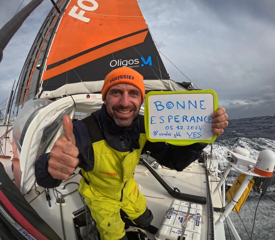 COURSE, 05 DÉCEMBRE 2024 : Photo envoyée depuis le bateau FOUSSIER lors de la course à la voile du Vendée Globe le 05 décembre 2024. (Photo du skipper Sébastien Marsset) Cap de Bonne Espérance