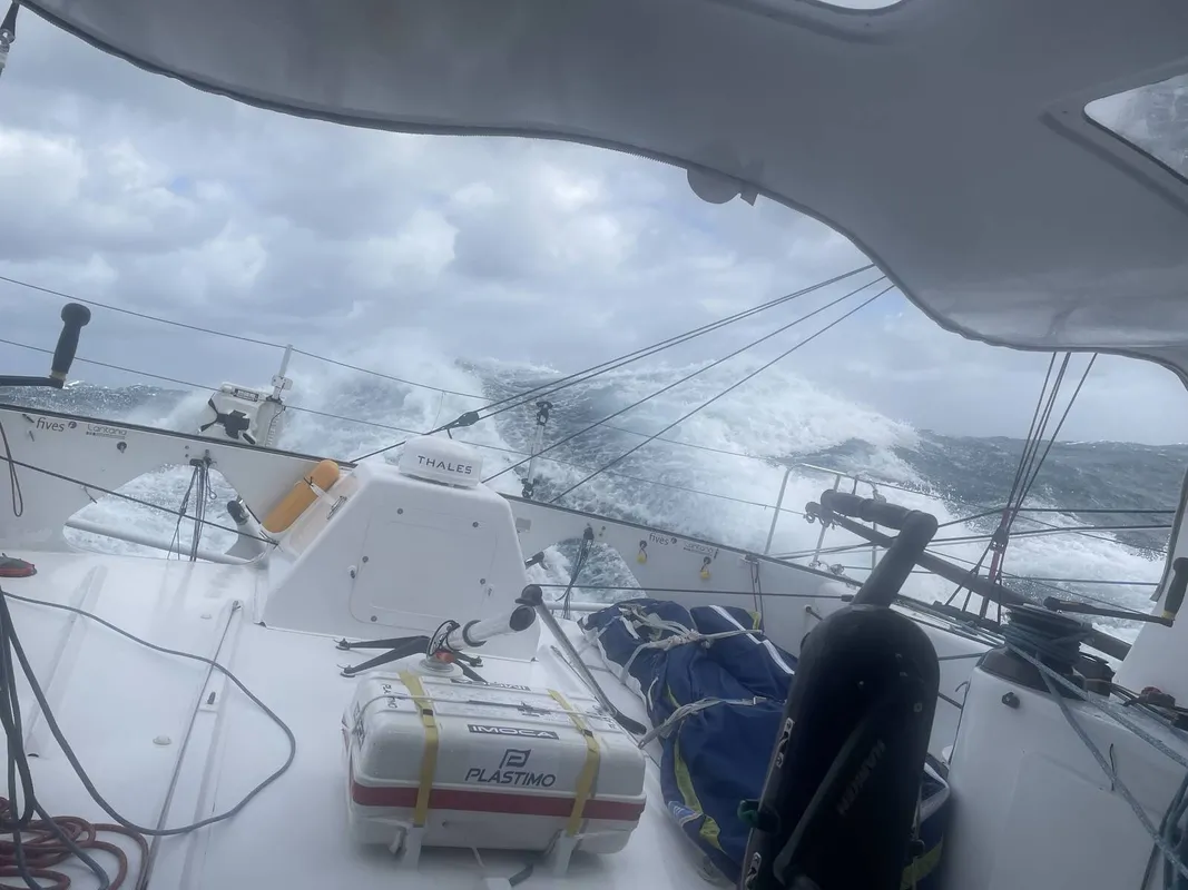 RACE, DECEMBER 06, 2024 : Photo sent from the boat Fives Group - Lantana Environnement during the Vendee Globe sailing race on December 06, 2024. (Photo by skipper Louis Duc)