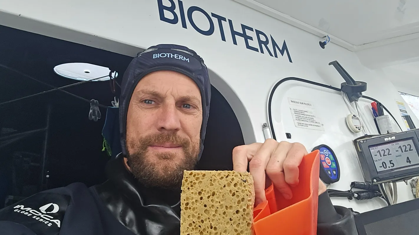 RACE, DECEMBER 14, 2024 : Photo sent from the boat Biotherm during the Vendee Globe sailing race on December 14, 2024. (Photo by skipper Paul Meilhat)