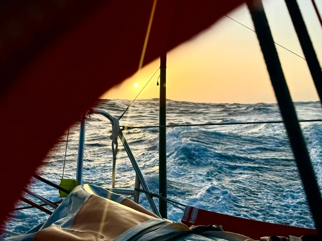 RACE, DECEMBER 17, 2024 : Photo sent from the boat Initiatives-Coeur during the Vendee Globe sailing race on December 17, 2024. (Photo by skipper Sam Davies)