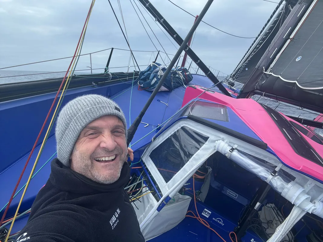COURSE, 28 DÉCEMBRE 2024 : Photo envoyée depuis le bateau STAND AS ONE - Altavia lors de la course à la voile du Vendée Globe le 28 décembre 2024. (Photo du skipper Eric Bellion)