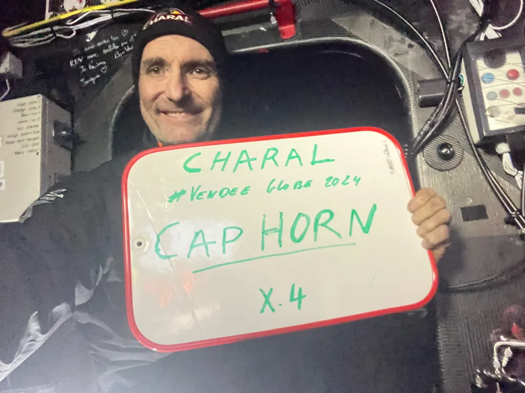 RACE, DECEMBER 28, 2024 : Photo sent from the boat Charal during the Vendee Globe sailing race on December 28, 2024. (Photo by skipper Jérémie Beyou)
Cape Horn