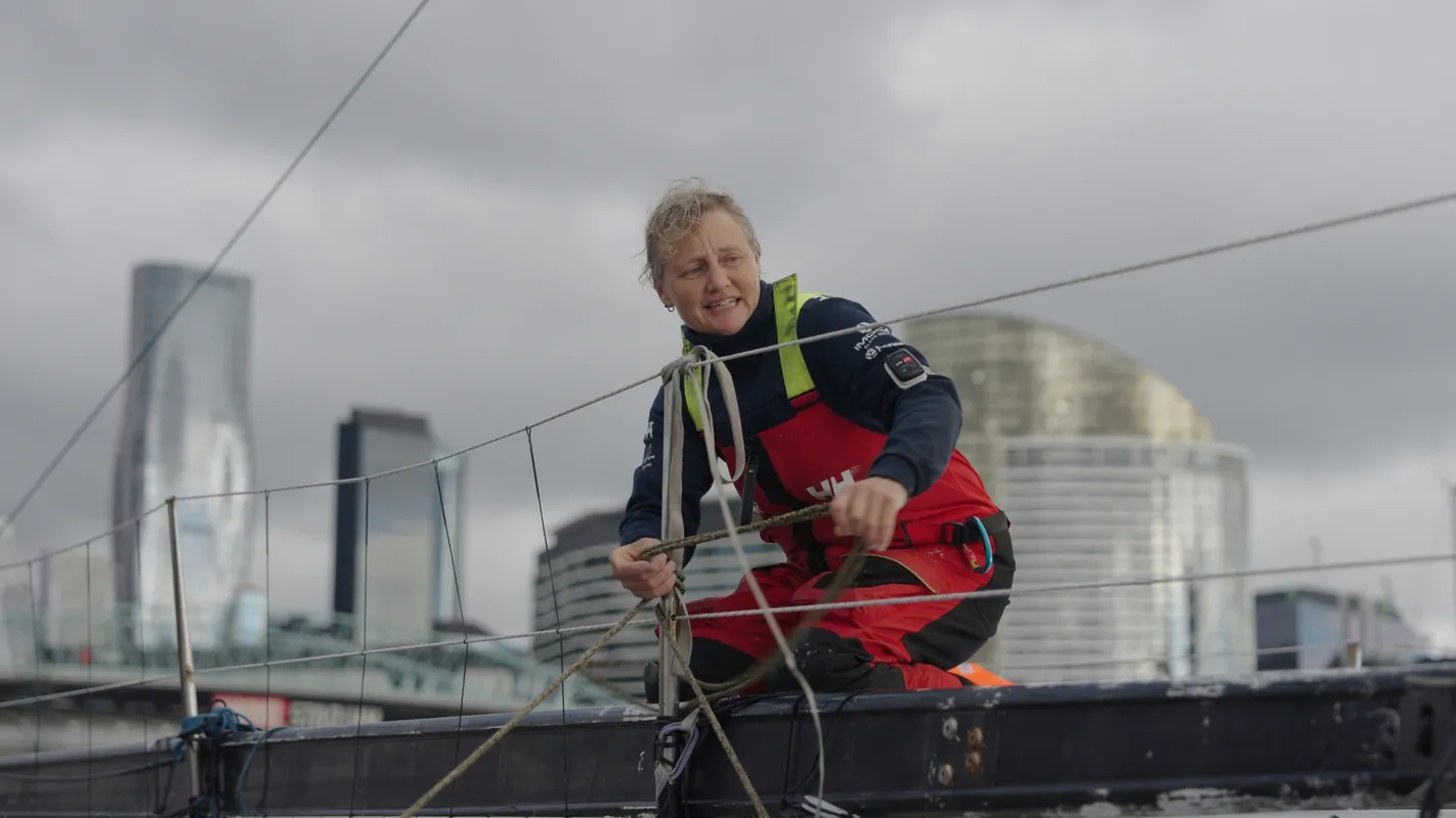 AUSTRALIA, DECEMBER 28, 2024 : Photo sent from the team of Medallia boat arriving in Melbourne (Australia) under jury rig after retiring from the Vendee Globe sailing race on December 28, 2024. (Photo by Team Medallia)
