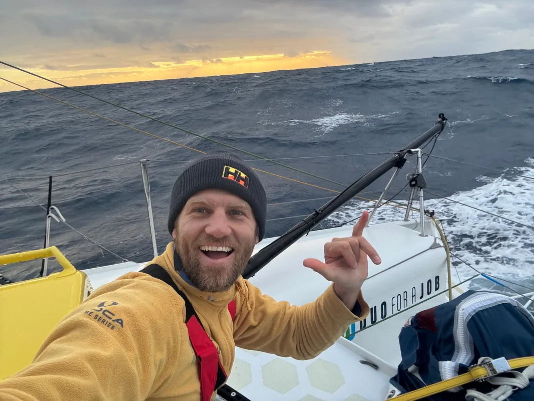 RACE, JANUARY 02, 2024 : Photo sent from the boat Monnoyeur - DUO for a JOB during the Vendee Globe sailing race on January 02, 2024. (Photo by skipper Benjamin Ferré)