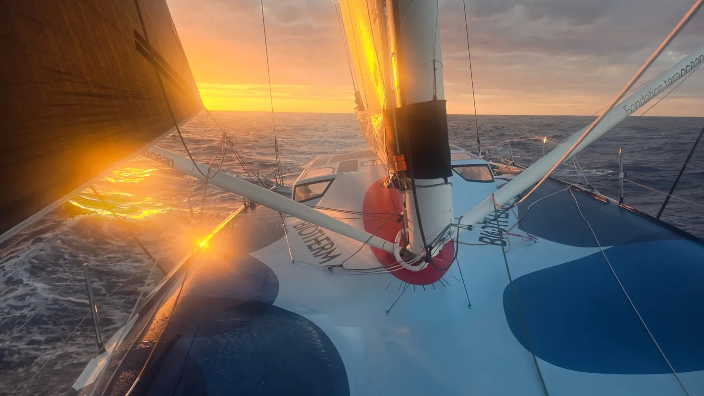 RACE, JANUARY 04, 2025 : Photo sent from the boat Biotherm during the Vendee Globe sailing race on January 05, 2025. (Photo by skipper Paul Meilhat)
Sunset