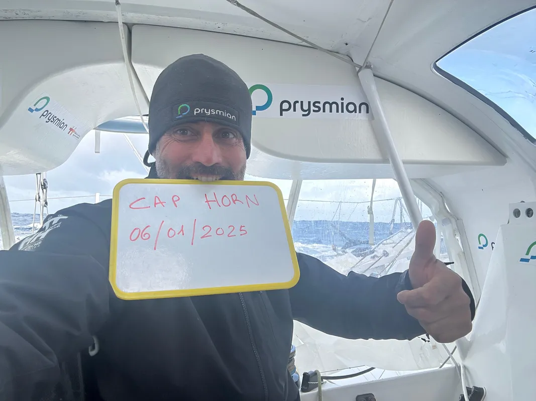 RACE, JANUARY 06, 2025 : Photo sent from the boat Prysmian during the Vendee Globe sailing race on January 06, 2025. (Photo by skipper Giancarlo Pedote)
Cape Horn