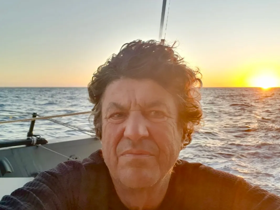 RACE, JANUARY 07, 2025 : Photo sent from the boat Tout Commence en Finistère - Armor Lux during the Vendee Globe sailing race on January 07, 2025. (Photo by skipper Jean Le Cam)Sunset 