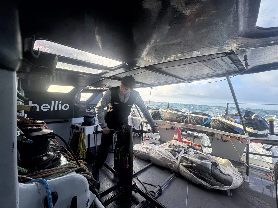 RACE, JANUARY 09, 2024 : Photo sent from the boat Lazare during the Vendee Globe sailing race on Janauary 09, 2024. (Photo by skipper Tanguy Le Turquais)