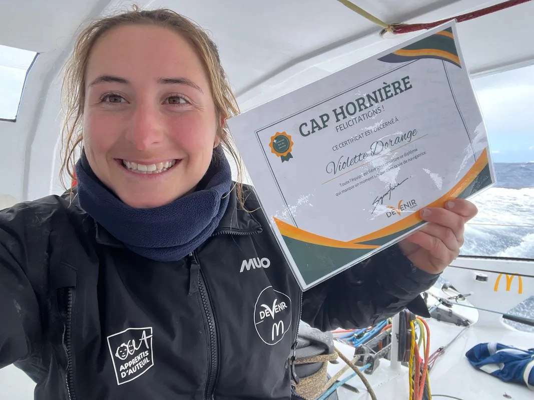 RACE, JANUARY 09, 2025 : Photo sent from the boat DeVenir during the Vendee Globe sailing race on January 09, 2025. (Photo by skipper Violette Dorange)
Cape Horn