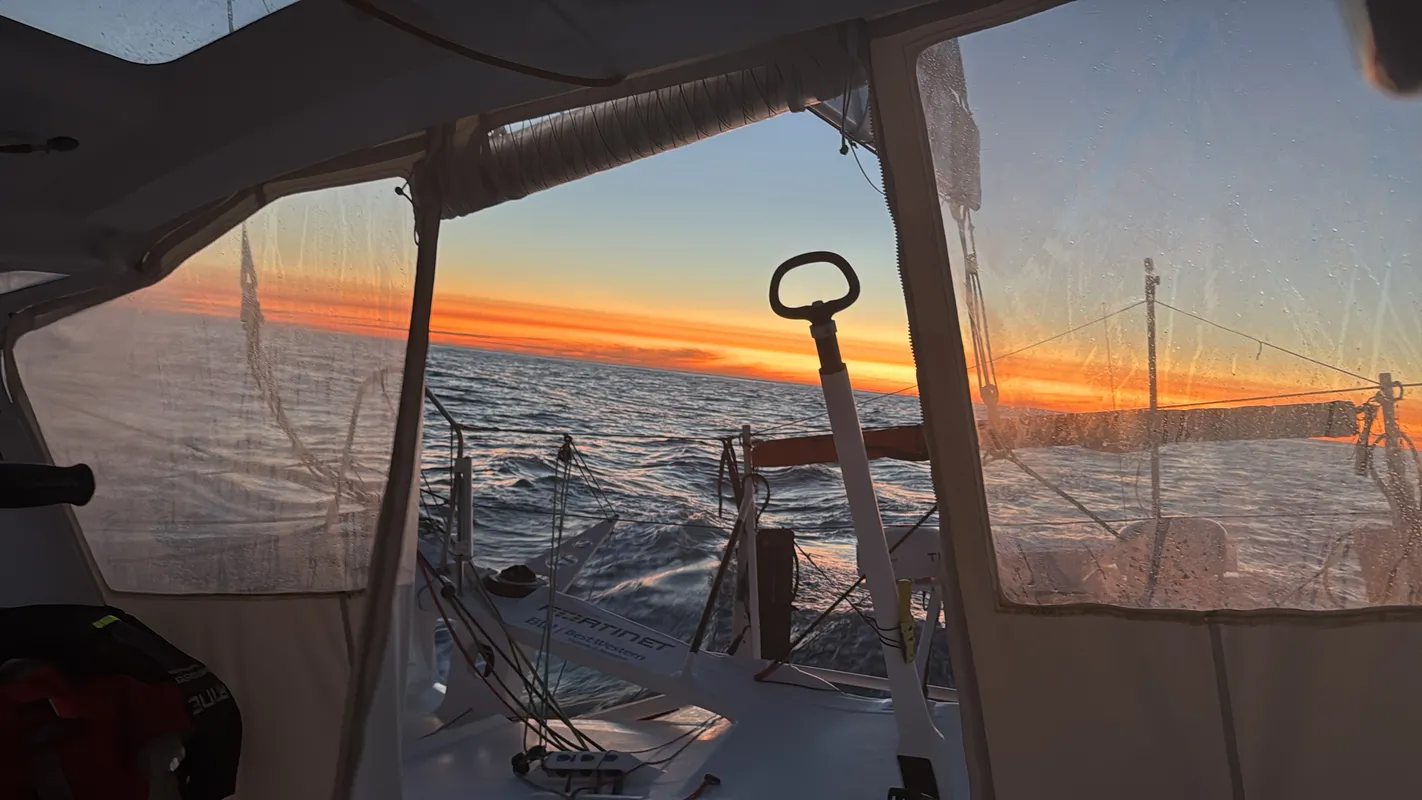 RACE, JANUARY 10, 2025 : Photo sent from the boat Fortinet - Best Western during the Vendee Globe sailing race on January 10, 2025. (Photo by skipper Romain Attanasio)