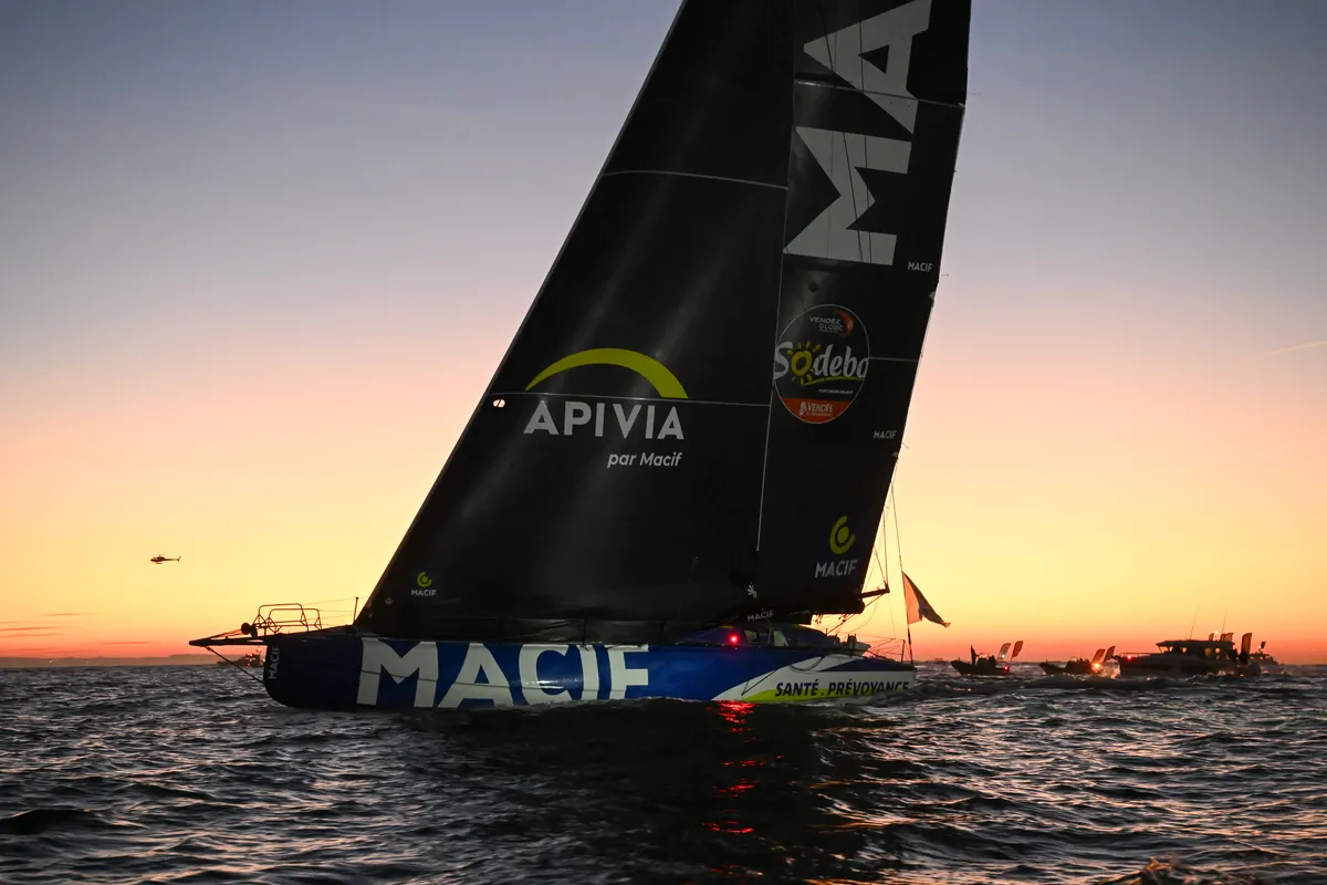 LES SABLES D'OLONNE, FRANCE - JANUARY 14, 2025 : MACIF Santé Prévoyance skipper Charlie Dalin (FRA) is photographed after winning the Vendee Globe 2024, on January 14, 2025 in Les Sables d'Olonne, France. (Photo by Vincent Curutchet / Alea)