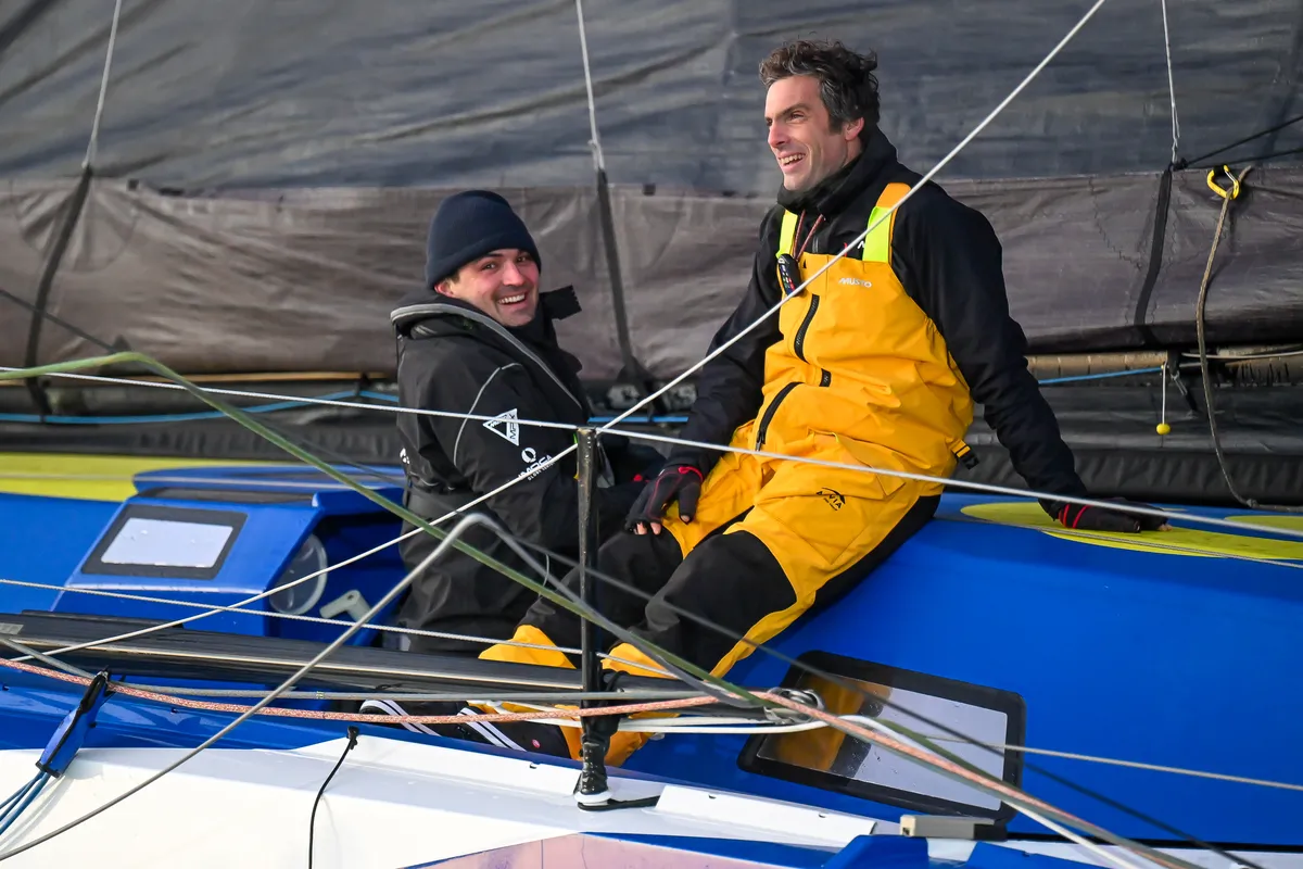 LES SABLES D'OLONNE, FRANCE - 14 JANVIER 2025 : Charlie Dalin (FRA), skipper de MACIF Santé Prévoyance, est photographié après avoir remporté le Vendée Globe 2024, le 14 janvier 2025 aux Sables d'Olonne, France. (Photo Jean-Louis Carli / Alea)