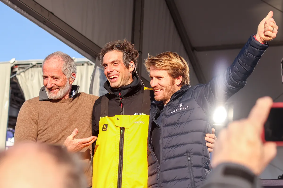 LES SABLES D'OLONNE, FRANCE - 14 JANVIER 2025 : Charlie Dalin (FRA), skipper de MACIF Santé Prévoyance, est photographié après avoir remporté le Vendée Globe 2024, le 14 janvier 2025 aux Sables d'Olonne, France. (Photo par Lloyd Images / Alea)
