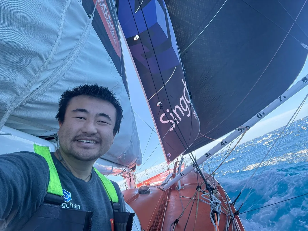 RACE, JANUARY 18, 2024 : Photo sent from the boat Singchain Team Haikou during the Vendee Globe sailing race on January 18, 2024. (Photo by skipper Jingkun Xu)