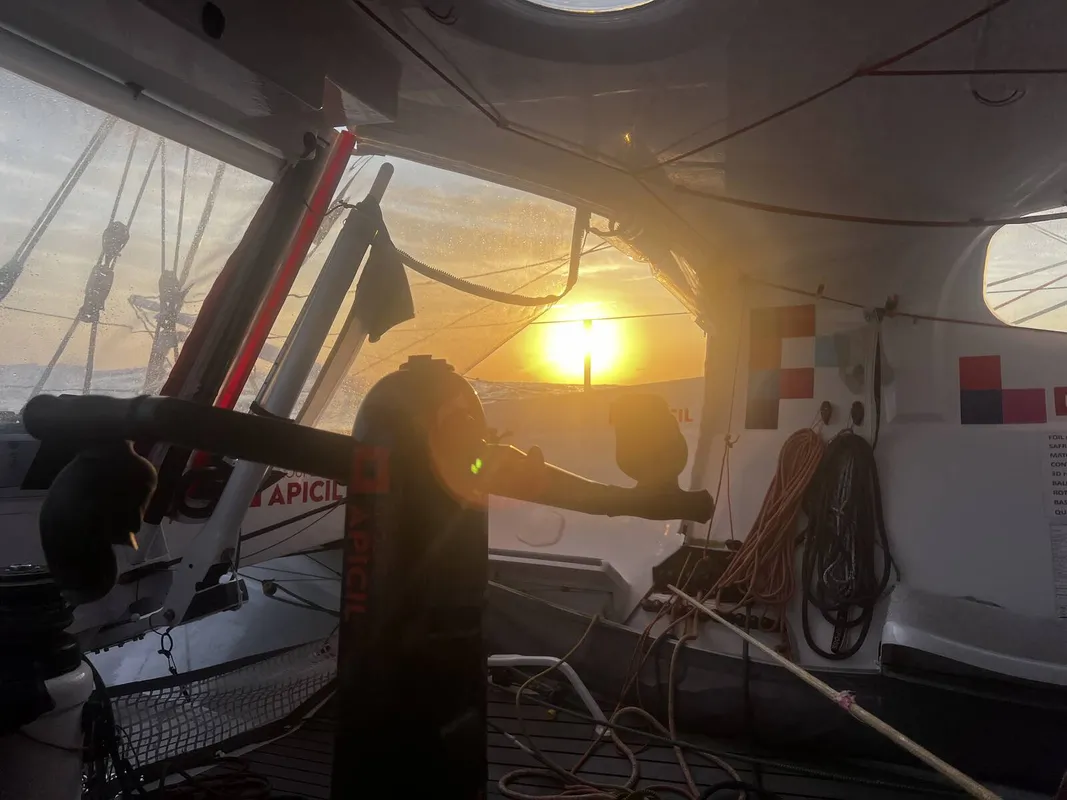 RACE, JANUARY 18, 2025 : Photo sent from the boat Groupe APICIL during the Vendee Globe sailing race on January 18, 2025. (Photo by skipper Damien Seguin)
